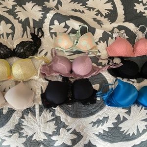 Bundle of 9 bras Victoria secret, pink, lasenza, lounge and other